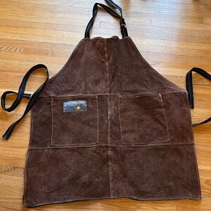Dark Brown Suede indoor/ outdoor Apron with Pockets